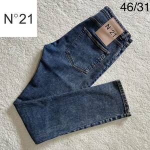 【美品】N21 ヌメロヴェントゥーノ デニム ジーンズ ジーパンボタンフライ メンズ 46/31インチ イタリア製 スリムフィット 