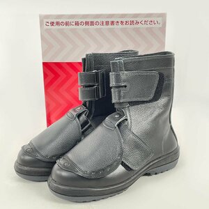 未使用品 ミドリ安全 革製合成ゴム2層 底足 甲プロテクタ付 安全靴 RT735 25.5cm 25 1/2 EEE [C5350]
