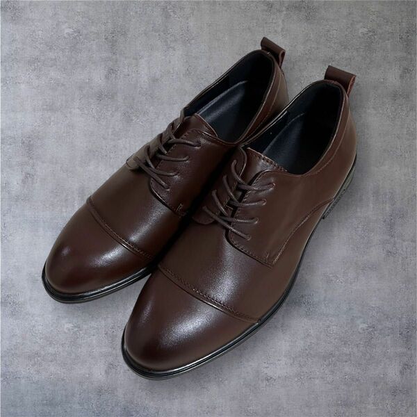 新品 ビジネスシューズ ブラウン 25cm 本革 革靴 通気性 抗菌 防臭 紳士靴