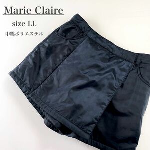 Marie Claire マリクレール LL XL ゴルフ 中綿 ズボン ショートパンツ パンツ キュロット スカート風 黒 秋冬
