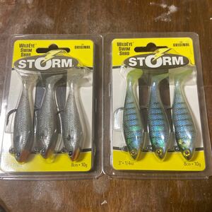 新品未開封2個セット　STORM WILD EYE SWIM SHAD WSS03SD Swim Shad 03 Shad WSS03BG Swim Shad 03 Blue Gill