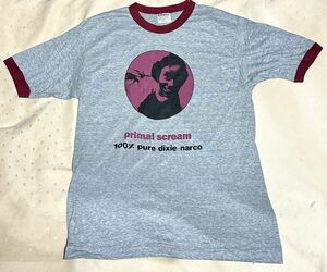 【送料無料】90s ヴィンテージ Tシャツ / プライマル・スクリーム 「primal scream 100% pure dixie - narco」 size : L［未着用］ヘインズ