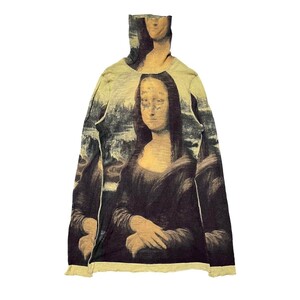 AW1995 Jean Paul Gaultier Mona Lisa MESH SHIRT TOP ゴルチェ モナリザ メッシュ シャツ カットソー 90s tattoo archive vintage