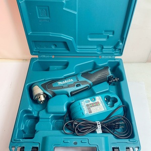♭♭ MAKITA Makita 10mm rechargeable angle drill charger * case attaching DA330D blue a little scratch . dirt equipped 