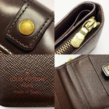 ☆☆ LOUIS VUITTON ルイヴィトン ダミエ コンパクト・ジップ N61668 ブラウン 2つ折り財布 レディース ゴールド金具 やや傷や汚れあり_画像6