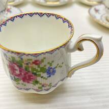 ROYAL ALBERT ロイヤルアルバート Petit Point ペティット ポイント 778676 プチポワン プチポン カップ & ソーサー デミタス 廃盤 ６客_画像7