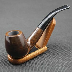 CA014: Classic handmade ebony tree. smoke cigarettes smoking pipe high quality durability. exist wooden pipe + pouch + holder 