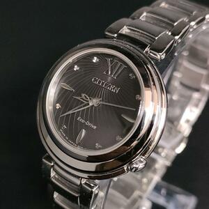 極美品【稼働品】CITIZEN　シチズン　E031　ブラック　シルバー　ソーラー