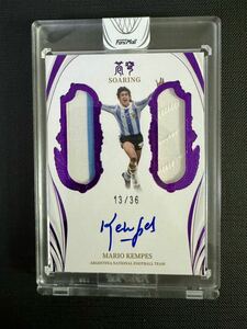 激レア MARIO KEMPES 2022 FANSMALL ARGENTINA on card AUTO Dual Jersey Patch 直筆サインカード 36枚限定