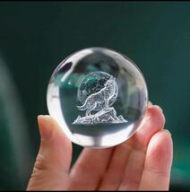 狼 水晶球 置物 おしゃれ 3Dクリスタル オオカミ 水晶玉 クリスタルボール_画像2