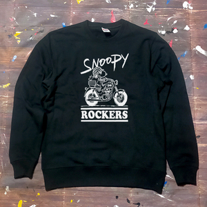 送料無料【ROCKERS】スヌーピーロッカーズ / 長袖トレーナー /ブラック★選べる3サイズ/M L XL / 8.4オンス