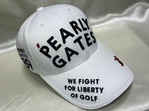 美品 正規品 パーリーゲイツ PEARLY GATES ゴルフ ネット限定品 キャップ 帽子 ホワイト系