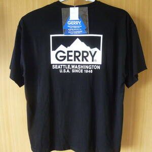 ☆大きいサイズ☆新品☆4Lから5L相当 メンズ GERRY 半袖Tシャツ ブラック プリント ビッグサイズ 部屋着 トップス クルーネック