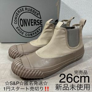 1円スタート売切り 新品未使用 CONVERSE BIG C FG SIDEGORE RB HI ビッグ C FG サイドゴア RB HI スニーカー ハイカット ベージュ 26cm