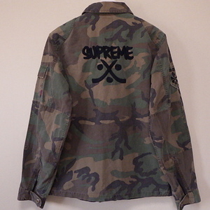 ☆ 初期 2007年 07SS Supreme シュプリーム WTAPS JUNGLE L/S SHIRT ダブルタップス ジャングル シャツ ジャケット ウッドランドカモ迷彩L