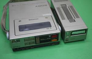  редкий SONY Sony Betamax Beta портативный видео кассета магнитофон SL-F05 + AC энергия адаптор AC-F1 утиль 