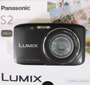 LUMIX コンパクトデジタルカメラ パナソニック DMC-S2-Ｋ ブラック 元箱・全付属品あり、社外ソフトケース付き 動作確認済 送料込み