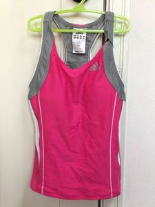 unused adidas Adidas swimsuit KF389 girls lady's S size pink × gray 