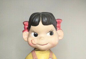 目が初期 不二家 ペコちゃん 首振り人形 約32cm ソフビ 昭和 レトロ ビンテージ 送料無料