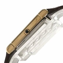 1円スタート 稼働品 SEIKO セイコー DOLCE ドルチェ 7741-5050 メンズ 腕時計 クォーツ QZ ゴールド文字盤 スクエア 3針 革ベルト_画像4