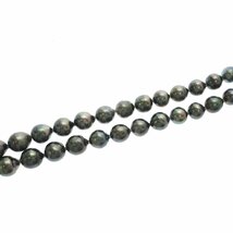 1円スタート 美品 黒蝶真珠 パールネックレス 41粒 41P 8.10-10.80mm pearl 金具 SILVER シルバー アクセサリー レディース ソーティング_画像3