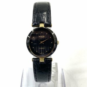 1円スタート 美品 稼動品 RADO ラドー FLORENCE フローレンス 153.3695.2 クォーツ QZ ブラック文字盤 シルバー SS レディース 腕時計