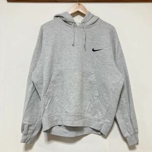 え1320 NIKE ナイキ プルオーバー スウェット パーカー HOODIE フーディ L 90's ビンテージ 裏メッシュ ロゴ刺繍 刺繍タグ グレー 