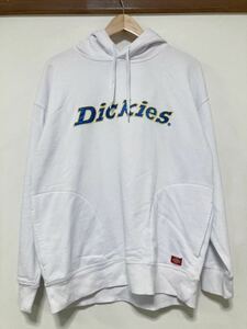 あ1394 Dickies ディッキーズ プルオーバー スウェットパーカー HOODIE フーディ L 裏パイル ホワイト