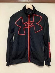 う1395 UNDER ARMOUR アンダーアーマー ジャージジャケット キッズ YXL ビッグロゴ ブラック ルーズ