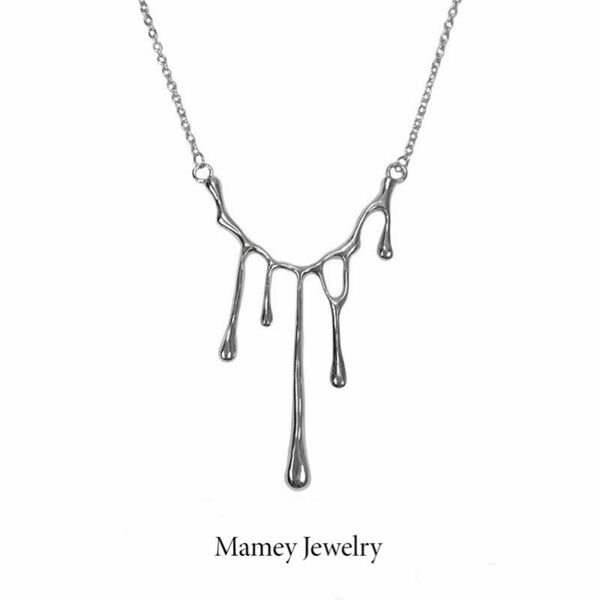 Mamey Jewelry 水滴溶岩ネックレス、軽奢、小衆、ins、冷淡風、ヒップホップ、鎖骨チェーン