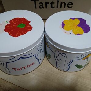 【バレンタイン限定缶】タルティン 空き缶　SサイズとＬサイズの2缶セット