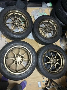 CE28 6.5j35 4H100 4穴 RAYS鍛造 TE37 195/55R15 4本セット ロードスター タイヤホイール ヴィッツ ノート 