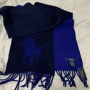 未使用! POLO RALPH LAUREN ラルフローレン! マフラー! ビッグ・ポロ! イタリア製! MADE IN ITALY