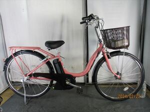 D328 * service being completed used electromotive bicycle Bridgestone assistor pink *[26 -inch 8.9Ah battery new goods ]