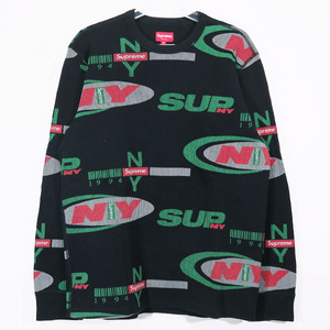 SUPREME シュプリーム 18AW SUPREME NY WAFFLE THERMAL ワッフル サーマル ロングスリーブ Tシャツ ブラック カットソー ロンT Fez