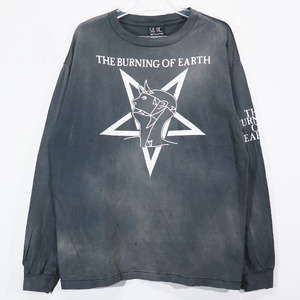 SAINT MICHAEL セント マイケル BURN OF EARTH LS TEE SM-A23-0000-007 ロングスリーブ Tシャツ ブラック ロンT 長袖 カットソー Fez ten