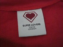 SUPER LOVERS スーパーラバーズ 半袖ジップアップ スウェット サイズM ヴィヴィッドピンク_画像7