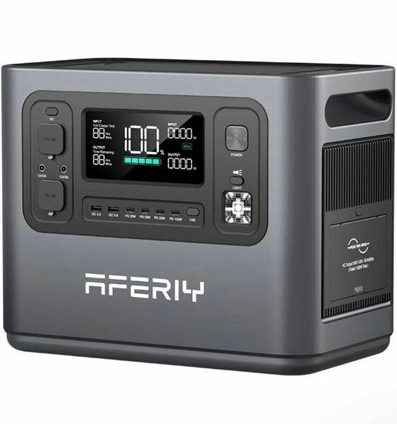 AFERIY ポータブル電源 2400 大容量 ポータブルバッテリー 1.5時間満充電 2048Wh/640000mAh 