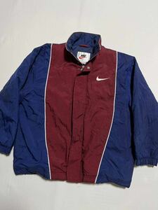 90s NIKE キッズ L メンズ XS相当 ヴィンテージ 中綿入り ナイロンジャケット スウォッシュ ロゴ オールド ナイキ 