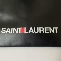 【極美品】SAINT LAURENT サンローラン メンズ クラッチバッグ セカンドバッグ レザー ロゴプリント 黒 シルバー金具 397294_画像3