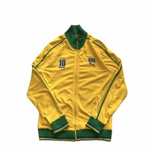 【PUMA】 プーマ トラックジャケット ジャージ メンズ M 黄/イエロー 緑/グリーン サッカー ブラジル代表 ワールドカップ #10 古着 USED