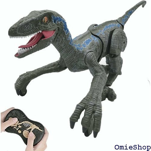 新しい多機能RC 恐竜 電気恐竜 ロボットおもちゃ ラ ボットシミュレーション動物モデル 子供のおもちゃ グレー