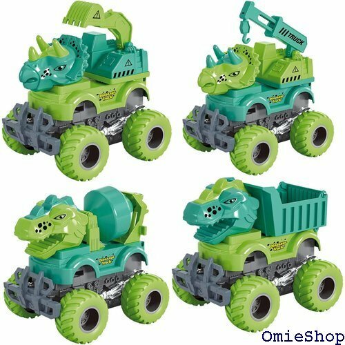 OTONOPI 建設車両セット 車おもちゃ 恐竜おもち び 知育STEMおもちゃ 慣性車 電池不要 子供6歳以上