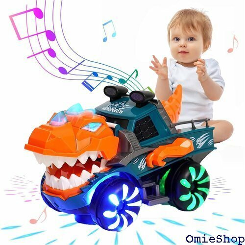 恐竜 子供のおもちゃ 電気自動車のおもちゃ ミュージカ クールな光と効果音付き カラフル 運転 車の照明 音楽