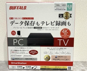 新品 未使用 バッファロー HD-EDS6U3-BE パソコン テレビ録画用 外付けHDD 6TB メカニカルハードデイスク 外付けハードディスク 6.0TB