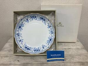 a80 ナルミボーンチャイナ NARUMI 大皿 25㎝ サービスボール 未使用ですが元々のハガレ有り 箱シミ汚れヘコミ有り