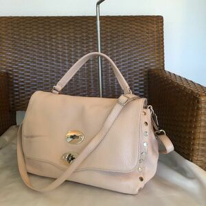 ZANELLATO The nela-to pohs tea na< leather 2way Turn lock hand / Cross body pink beige beautiful goods 