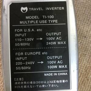 K-502 TRAVEL INVERTER 海外 旅行 用 電源 タップ 変圧器 ダウン トランス アメリカ110-130V/ヨーロッパ220-240V 両対応 TI-100の画像3