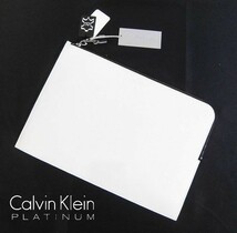 ※水046新品▼ カルバンクライン プラチナム 山羊革レザー クラッチバッグ Calvin Klein セカンドバッグ カバン 鞄 メーカー価格33,000円_画像1