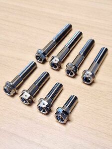 201-H-25◆M8xP1.25x25mm チタン合金 中空 ワイヤリング フランジ ボルト シリーズ M8x20~55mm